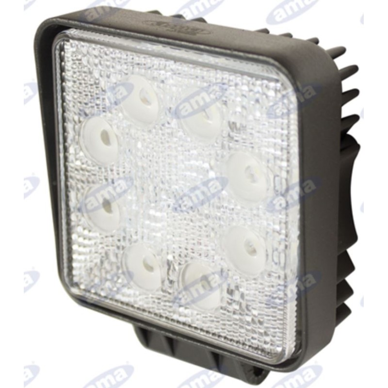 Faro lavoro 8 LED 110x128mm 10-30V 24W 1440LM cablaggio 40-60cm macchina agricola