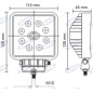 Faro lavoro 8 LED 110x128mm 10-30V 24W 1440LM cablaggio 40-60cm macchina agricola