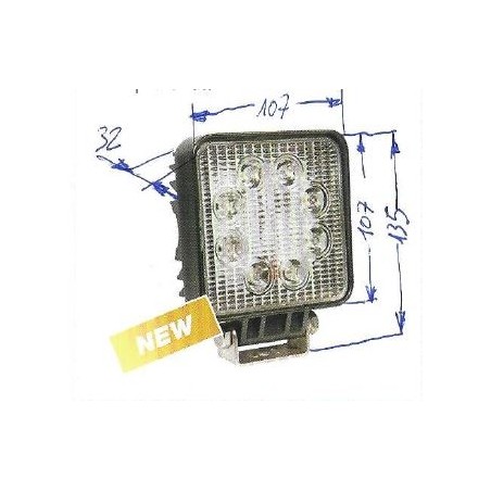 Faro lavoro 8 led 12-24V NEWGARDENSTORE 1850 lumens per trattore agricolo | NewgardenParts.com