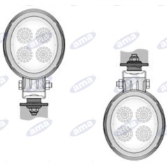 Faro lavoro LED 104x120mm 12-24V 18W 1500LM connettore 2 poli macchina agricola | NewgardenParts.com