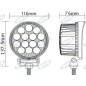 Faro lavoro LED 137,5x116mm 10-30V 42W 2500LM cablaggio 40-60cm macchina agricola