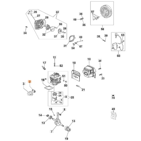 Fascetta motosega modelli 956 GS630 ORIGINALE OLEOMAC 50200015AR 50200015A | NewgardenParts.com