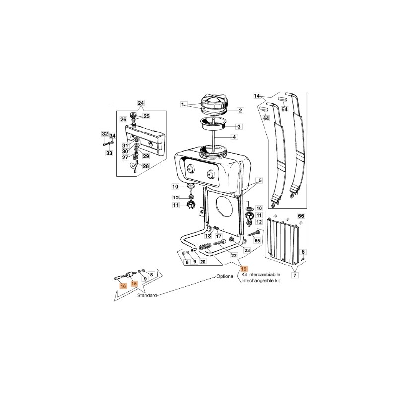 Anti-vibration atomizer models AM150 AM180 ORIGINAL EMAK 365200172