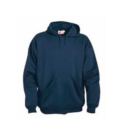 Sweatshirt de travail à capuche différentes tailles avec fermeture éclair sur le devant couleur bleue | NewgardenParts.com