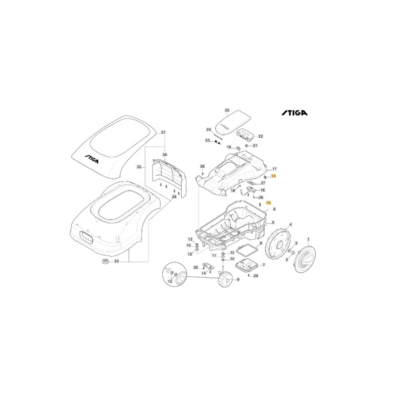 Pince-câble FastPoint robot modèles A1000 A1500 STIGA ORIGINAL 133320513/0