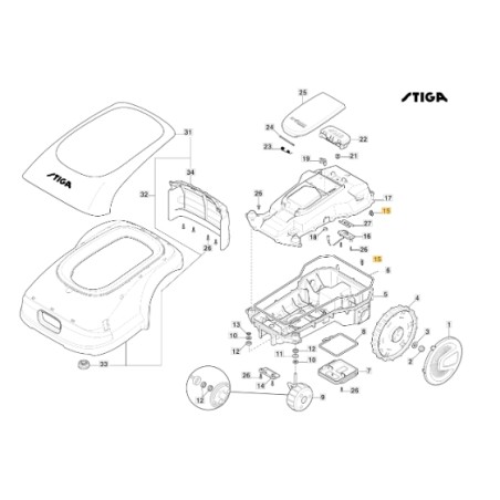 Fermacavo FastPoint robot modelli A1000 A1500 ORIGINALE STIGA 133320513/0 | NewgardenParts.com