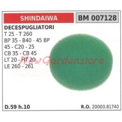 Fiiltro aria in spugna SHINDAIWA per decespugliatore T 25 T 260 BP 35 007128