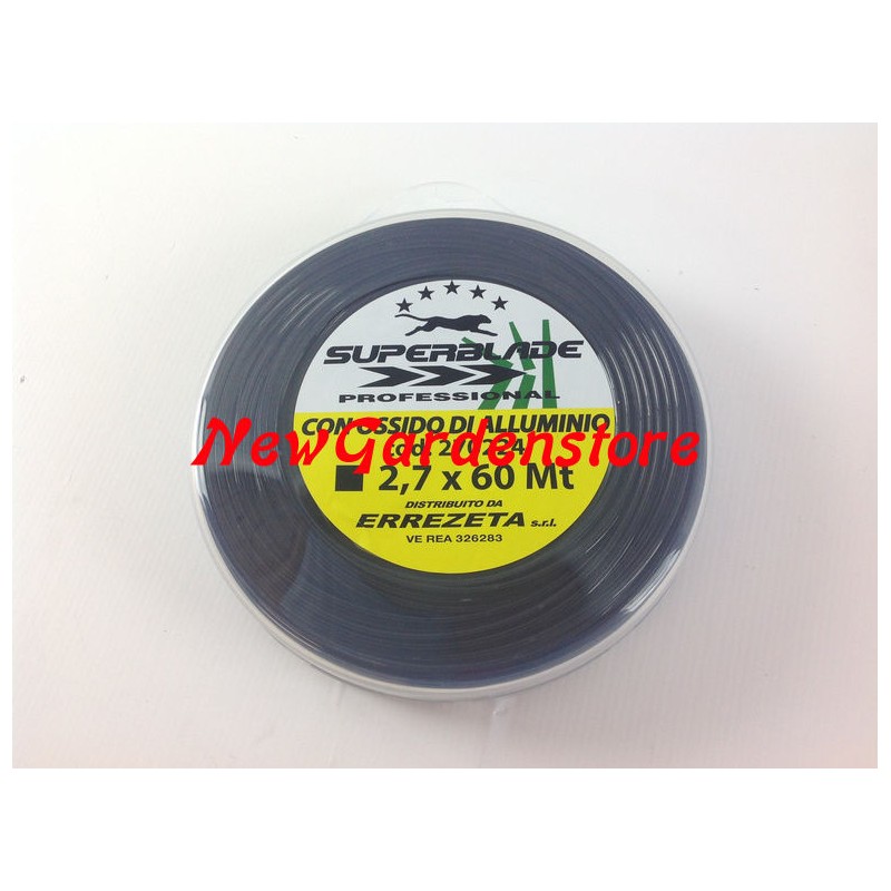 Brushcutter wire black 270224 superblade square diameter 2.7 mm 60 metres