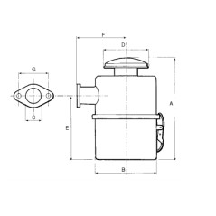 Filtro aria a bagno d'olio con attacco a flangia per motore LOMBARDINI LDA 450 | NewgardenParts.com