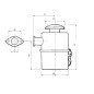 Ölbadluftfilter mit Flanschanschluss für YANMAR L60AE L70AE Motor A03025