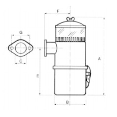 Filtro aria a bagno d'olio con parte trasparente e attacco a flangia per motore | NewgardenParts.com