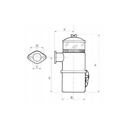 Filtro aria a bagno d'olio con parte trasparente per motore RUGGERINI SERIE RF