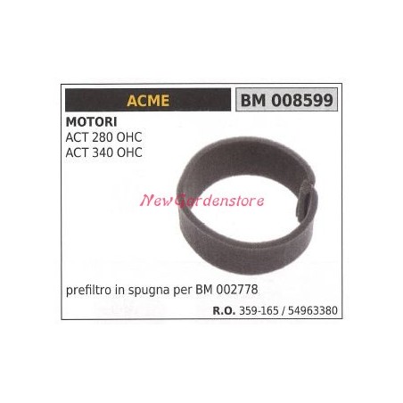 Filtro aria ACME motore rasaerba tosaerba ACT 280 OHC ACT 340 OHC 008599 | NewgardenParts.com