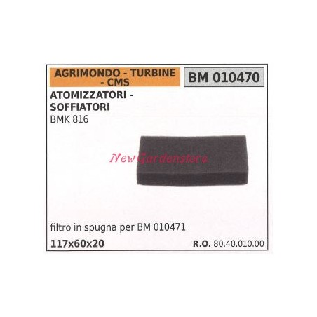 Filtro aria AGRIMONDO motore atomizzatore soffiatore BMK 816 010470 | NewgardenParts.com