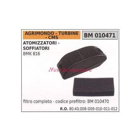 Filtro aria AGRIMONDO motore atomizzatore soffiatore BMK 816 010471 | NewgardenParts.com