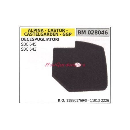 Filtro aria ALPINA motore decespugliatore SBC 645 643 028046 | NewgardenParts.com