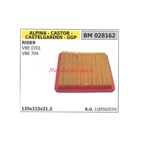 Filtro aria ALPINA motore rasaerba rider VBE 0701 704 028162 | NewgardenParts.com