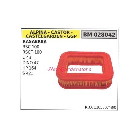 Filtro aria ALPINA motore rasaerba tosaerba tagliaerba RSC 100 RSCT 100 028042 | NewgardenParts.com