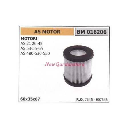 Filtro aria AS MOTOR motore rasaerba tosaerba tagliaerba AS 21 26 45 016206 | NewgardenParts.com