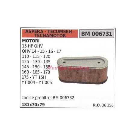 Luftfilter ASPERA Rasenmähermotor Rasenmäher 15 PS OHV 14 15 006731 | NewgardenParts.com