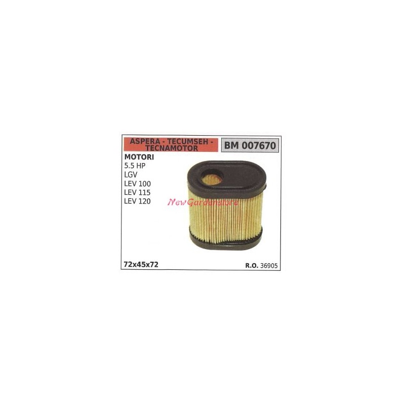 ASPERA air filter for 5.5 HP LGV lawn mower engine 007670