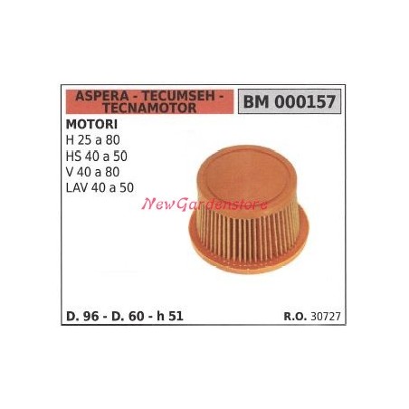 Filtro aria ASPERA motore rasaerba tosaerba tagliaerba da H 28 a 80 000157 | NewgardenParts.com