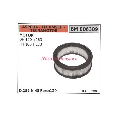 Filtro aria ASPERA motore rasaerba tosaerba tagliaerba OH 120-160 006309 | NewgardenParts.com