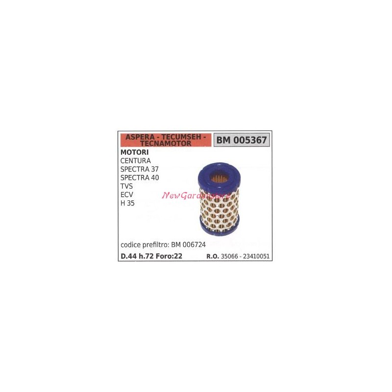 Filtre à air ASPERA pour moteur de tondeuse à gazon SPECTRA 37 40 005367