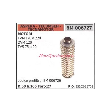 Filtro aria ASPERA motore rasaerba tosaerba tagliaerba TVM 170-220 006727 | NewgardenParts.com