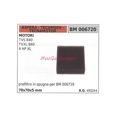 ASPERA-Luftfilter für Rasenmähermotor TVS 840 006720 | NewgardenParts.com