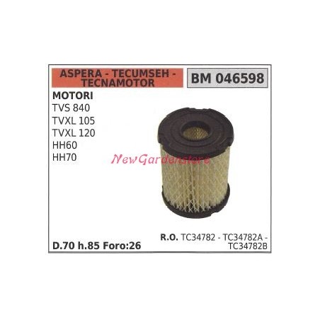 ASPERA Luftfilter für TVS 840 Rasenmähermotor mower 046598 | NewgardenParts.com