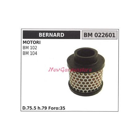 Filtro aria BERNARD motore tagliaerba rasaerba tosaerba BM 102 104 022601 | NewgardenParts.com