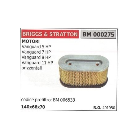 BRIGGS&STRATTON filtro aire cortacésped cortacésped vanguard 5HP | NewgardenParts.com