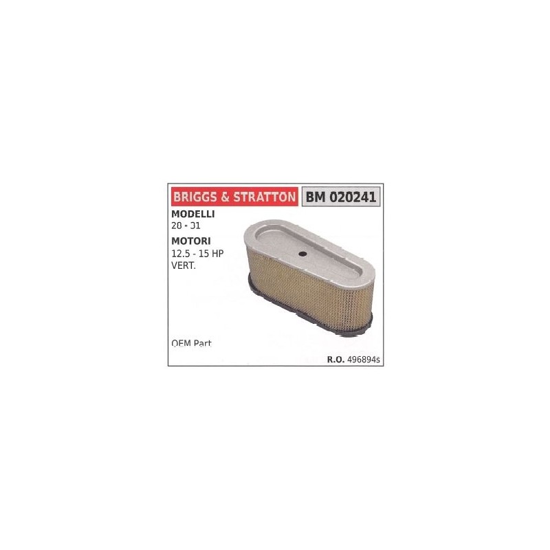 Filtro de aire BRIGGS compatible cortacésped 28 31 496894S