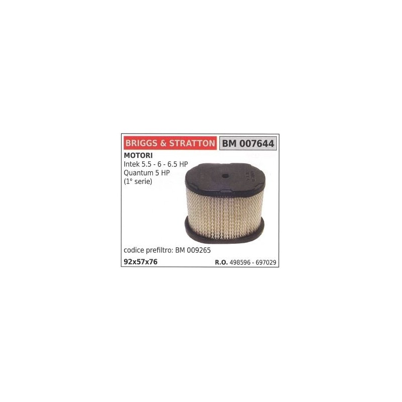 BRIGGS STRATTON air filter intek 5.5 6 6.5hp lawn mower 498596 697029