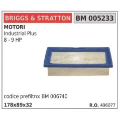 Filtro aria BRIGGS STRATTON rasaerba tagliaerba industrial plus 8 HP 9 hp 496077 | NewgardenParts.com