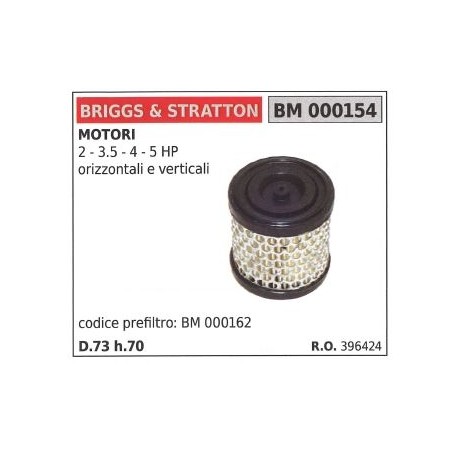 Filtro aria BRIGGS STRATTON rasaerba tosaerba tagliaerba 2Hp 3.5Hp 4 5HP 396424 | NewgardenParts.com