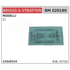 Filtro de aire BRIGGS&STRATTON 116x63x5mm para cortacésped cortacéspedes