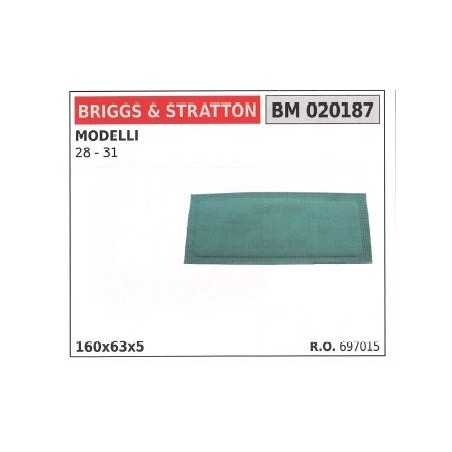 Filtro aria BRIGGS&STRATTON 160x63x5mm per rasaerba tosaerba tagliaerba 28 31 | NewgardenParts.com