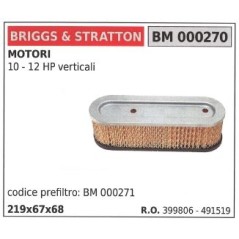 Filtre à air BRIGGS&STRATTON pour tondeuse 10 12 HP VERTICAL