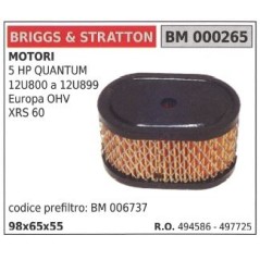 Filtro aria BRIGGS&STRATTON rasaerba tagliaerba 5HP QUANTUM COMPATIBILE