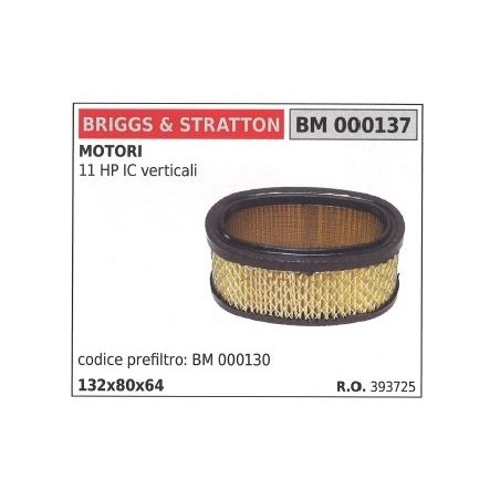 Filtro aria BRIGGS&STRATTON rasaerba tosaerba tagliaerba 11 HP IC verticale | NewgardenParts.com