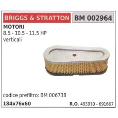 Filtro aria BRIGGS&STRATTON rasaerba tosaerba tagliaerba 8.5 10.5 11.5hp | NewgardenParts.com