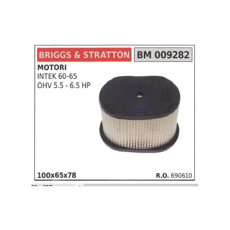 Filtro aria BRIGGS&STRATTON rasaerba tosaerba tagliaerba intek 60 65 | NewgardenParts.com