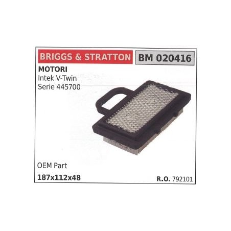 Filtro aria BRIGGS&STRATTON rasaerba tosaerba tagliaerba intek ELS V TWIN | NewgardenParts.com