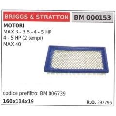 Filtre à air BRIGGS&STRATTON tondeuse MAX 3 3.5 4 5 HP