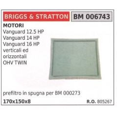 Air filter BRIGGS&STRATTON lawn mower mower vanguard 12.5 14 16HP | NewgardenParts.com