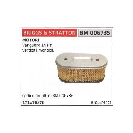BRIGGS&STRATTON Luftfilter Rasenmäher Rasenmäher Vanguard 14HP | NewgardenParts.com
