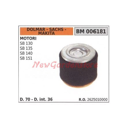 Filtro aria DOLMAR per motori SB 130 135 140 151 006181 | NewgardenParts.com