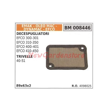 Filtro aria EMAK decespugliatore EFCO 300 301 310 350 trivella 40 51 008446 | NewgardenParts.com